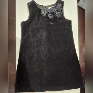 The Children’s Place Girls 4T Black Velvet Floral Sleeveless Party Dress Holiday